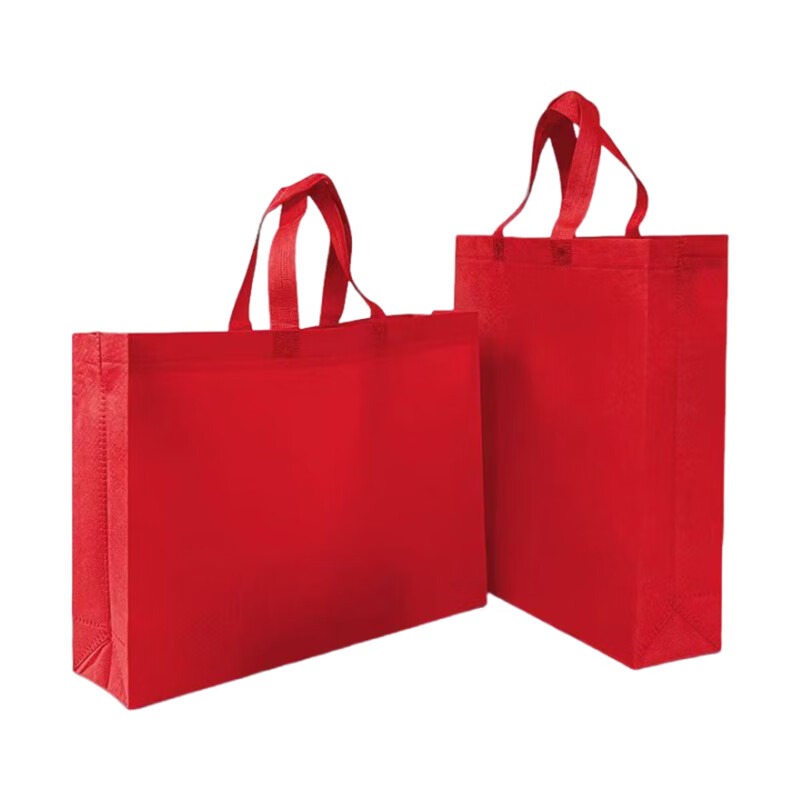 Yilan non-woven bag thickened gift bag handbag shopping eco-friendly bag red horizontal style 45*35*12 5 pieces