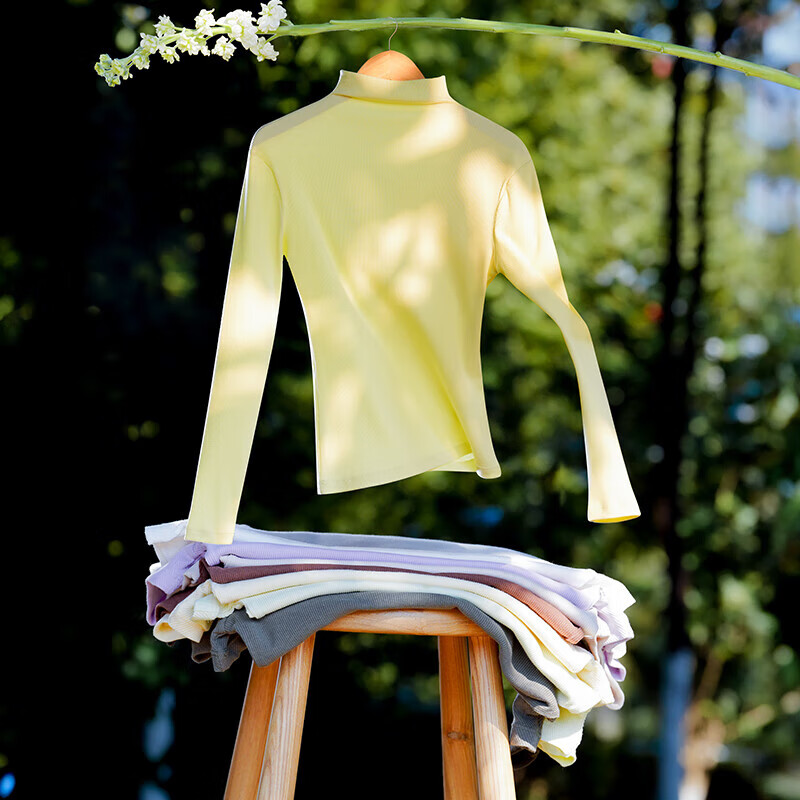 Montagut Half Turtle Collar Bottoming Shirt Women's Slim Fit Spring and Autumn Thin Solid Color Long Sleeve Underwear Modal Cotton Style Top