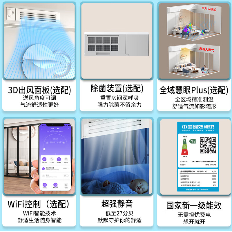 Mitsubishi Electric one-to-one shallow household central air conditioner DC inverter 2 HP first-class energy efficiency duct machine S series 2 HP PEAZ-SY50VA+ remote control