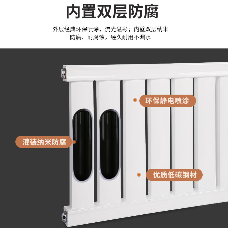 Ling Yuxun custom-made radiator household water heating radiator steel bathroom wall-mounted surface-mounted central heating radiator horizontal center distance 500 (12 columns) heat dissipation 10-4