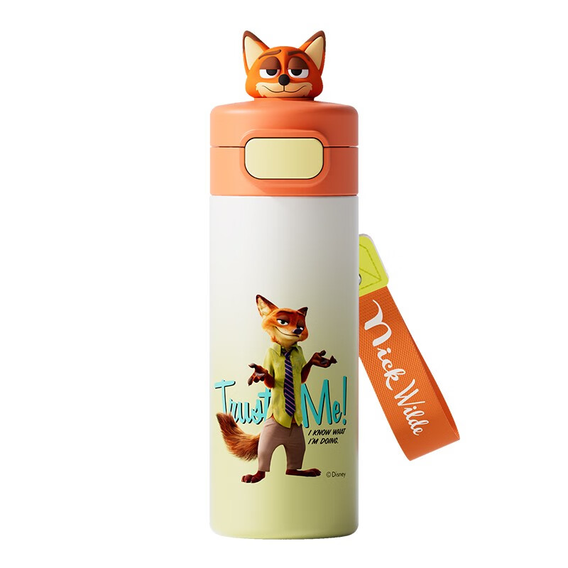 Disney children's thermos cup for elementary school students boys and girls cartoon cute direct drinking thermos cup 316 stainless steel food grade material pop-up direct drinking cup 430ml Nick