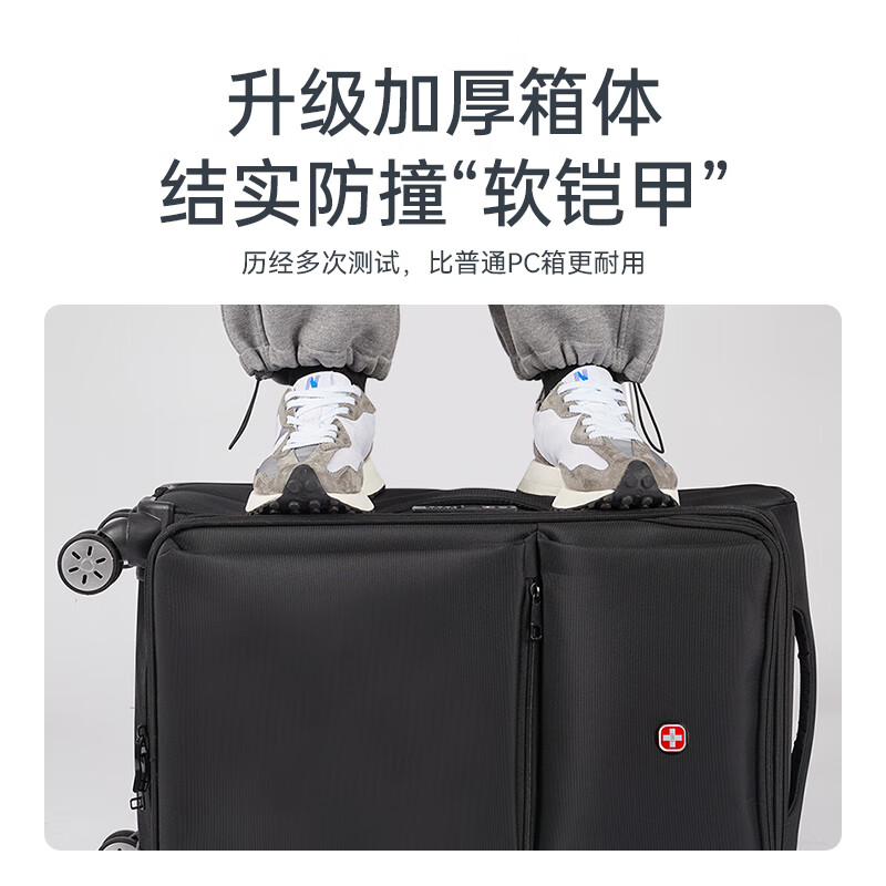 CROSSGEAR Swiss Army Knife 28-inch Trolley Case Business Travel Oxford Cloth Suitcase Men's and Women's Password Box Checked Large Capacity