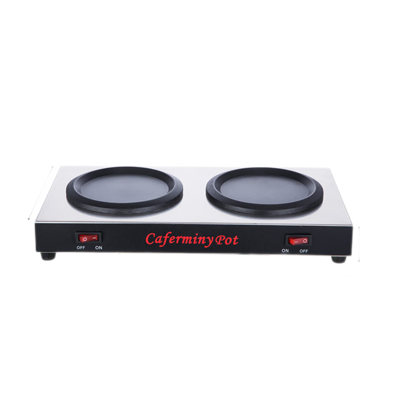 Double warm coffee stove insulation stove double-head coffee pot heating insulation heating plate 1.5 liter steel bottom 1.8 liter coffee machine coffee stove + 2 JINSHIDA coffee pots