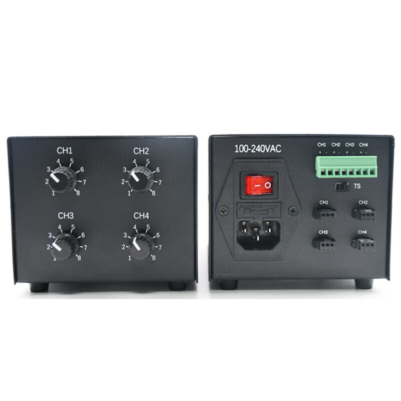 Industrial camera LED light source brightness regulator 24V analog digital four-channel machine vision light source controller 4-channel analog controller APA-60W 24V