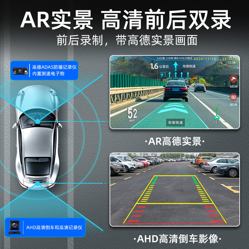 Kesheng is suitable for CRV Fit Binzhi Honda central control display large screen navigation all-in-one machine 360 panoramic car screen eight core 8+128G+AHD reverse + front and rear dual recording