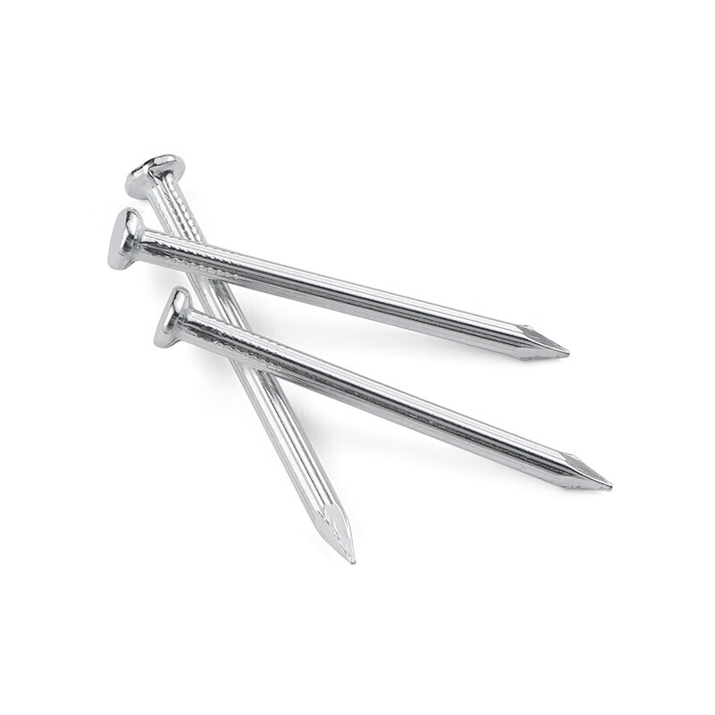 JINGGONG 55# Steel Cement Nails Steel Nails Cement Wall Nails Brick Wall Nails Concrete Nails Special Steel Nails High Strength Iron Nails 60mm Cement Nails White Zinc (A box of about 72 pcs)