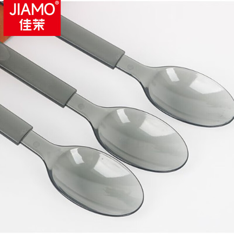 Jiamo disposable spoons 50 individually packed take-out plastic spoons high-end hard frosted ice cream spoons