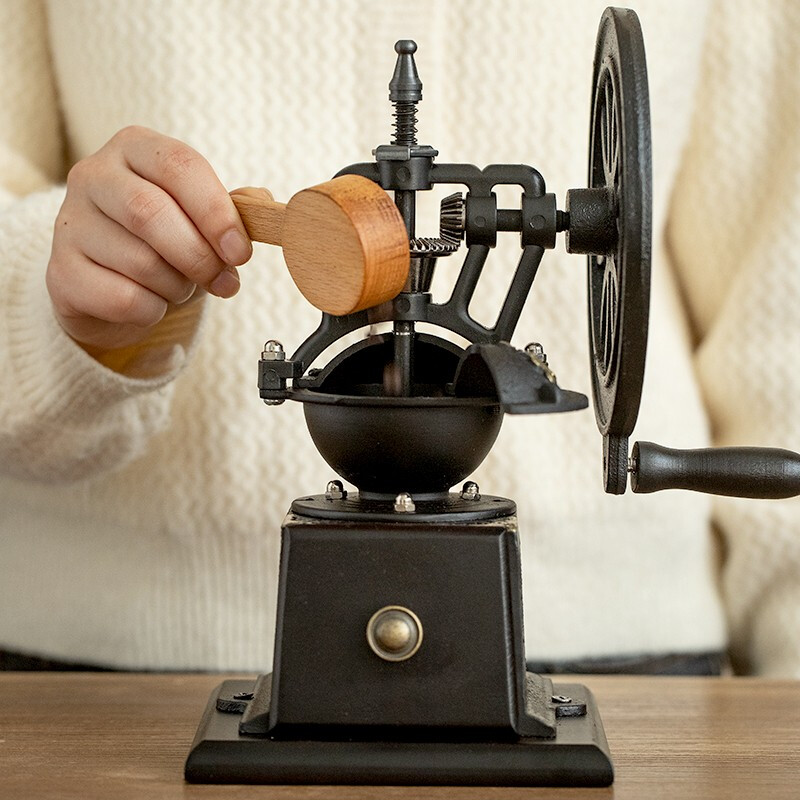 Royal Coffee Hand Grinder Household Coffee Bean Grinder Wheel Retro Hand Grinder Coffee Grinder Wooden Body Retro Hand Grinder