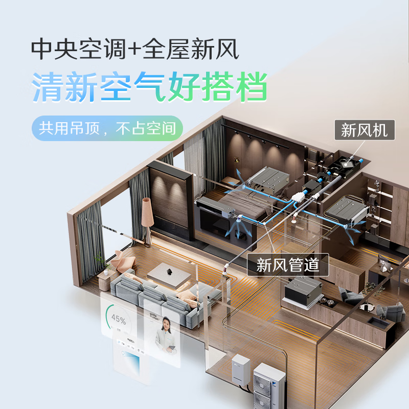 DAIKIN central air-conditioning air energy floor heating air-conditioning water floor heating one to four one to three one to five floor heating central air system U+ series heating multi-connected frequency conversion first level energy U+ series 4 HP one room and one living room comfortable standard type