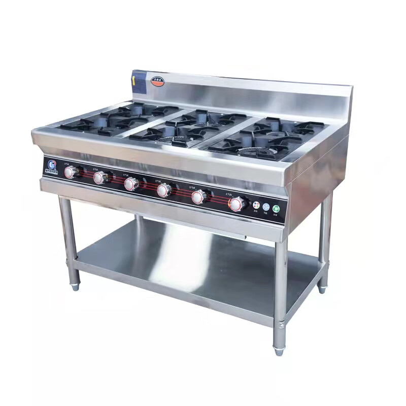 Fismaiko stainless steel clay pot stove commercial 468-burner gas stove multi-head energy-saving gas liquefied gas casserole porridge stove eight-burner luxury model 145x72x80+15