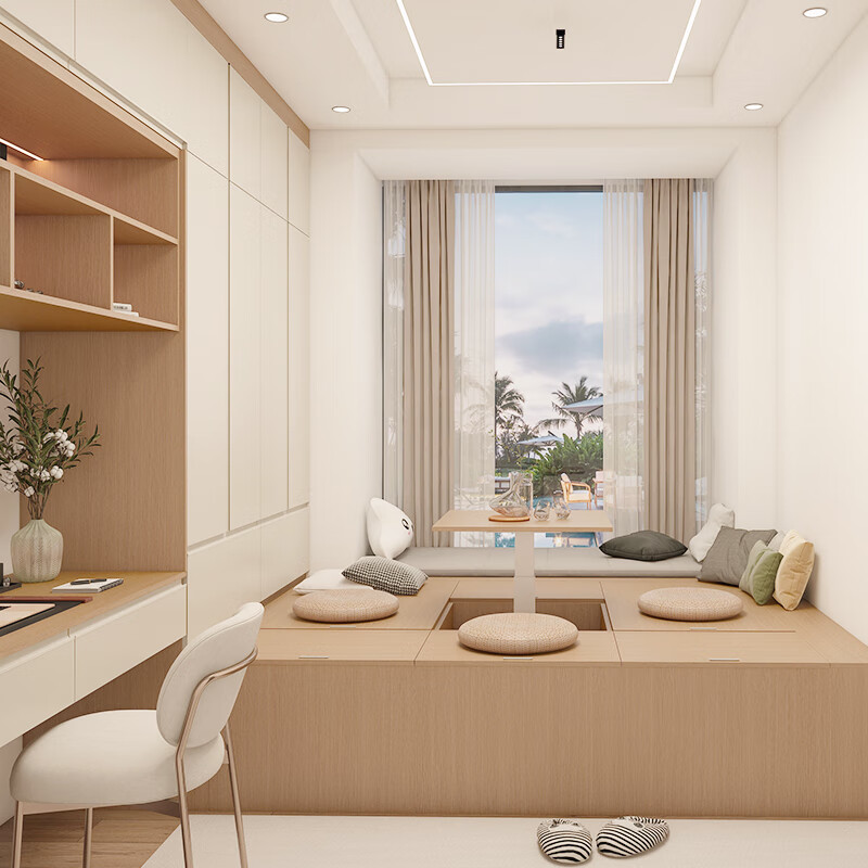 PIANO whole house customized tatami bed wardrobe bookcase integrated bedroom modern simple tatami customized bedroom furniture advance payment