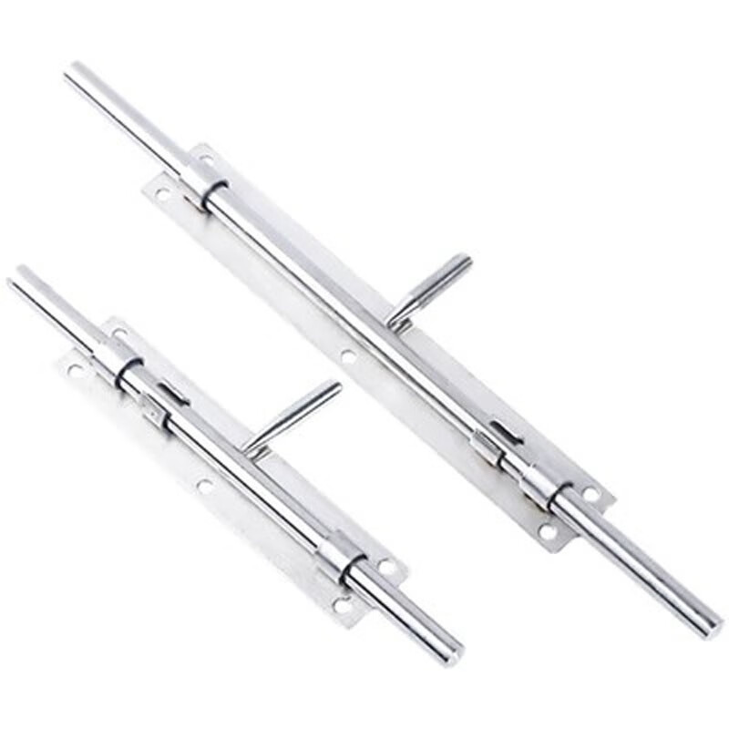 Construction gate floor-standing latch door bolt iron door stainless steel 304 thickened floor latch extended wooden door latch welded row pin 12 inch 12 core (stroke 9CM) with screws 201