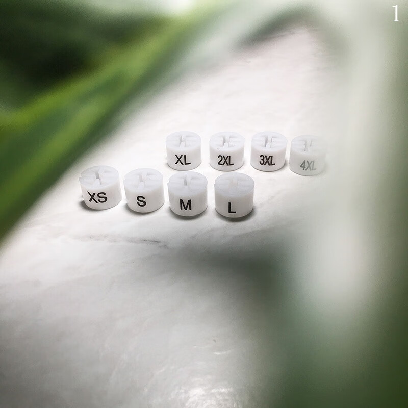 Yuruo plastic size ring round four-tooth letter size mark hanger buckle black and white size buckle official standard black 2XS