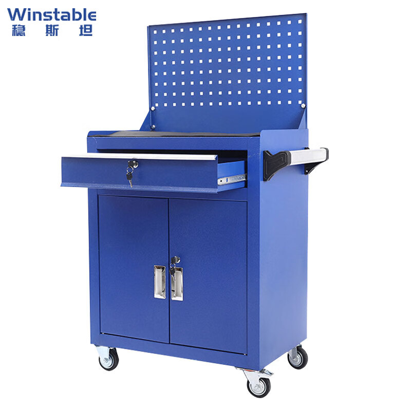 Wenstan maintenance auto repair tool cart blue + back plate multi-functional iron tool cabinet 1 car WST105
