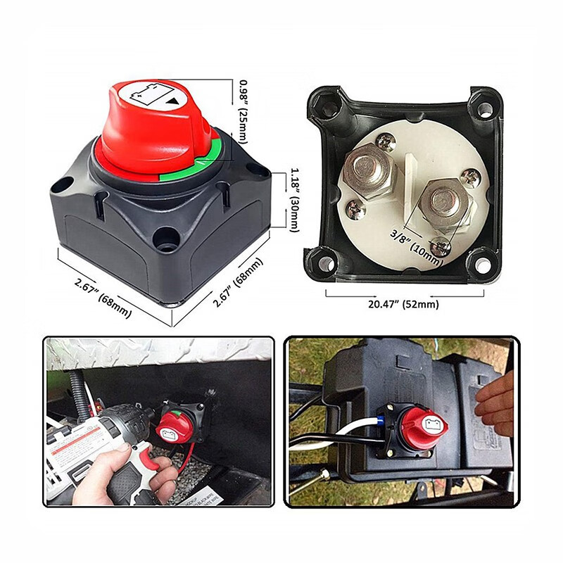 Anliju 12V24V car, RV, yacht battery power-off switch high-current power supply protection main power switch high-current power-off switch