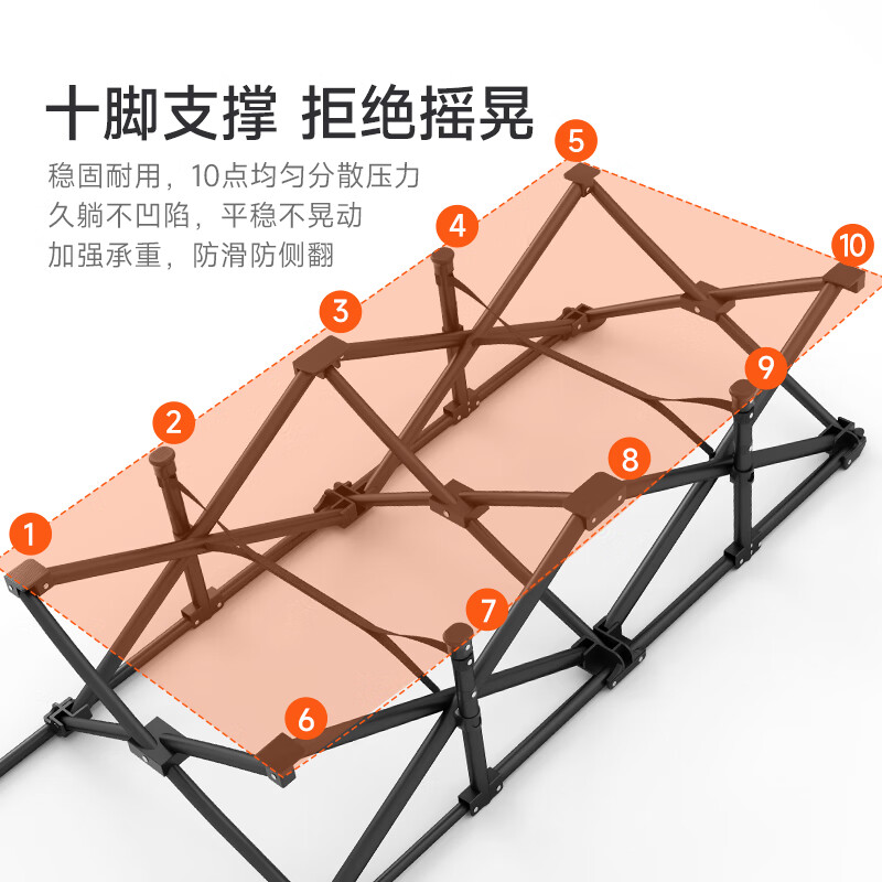 Wenna Folding Bed Lunch Break Single Office Nap Accompanying Simple Bed Portable Recliner Outdoor Camp Bed