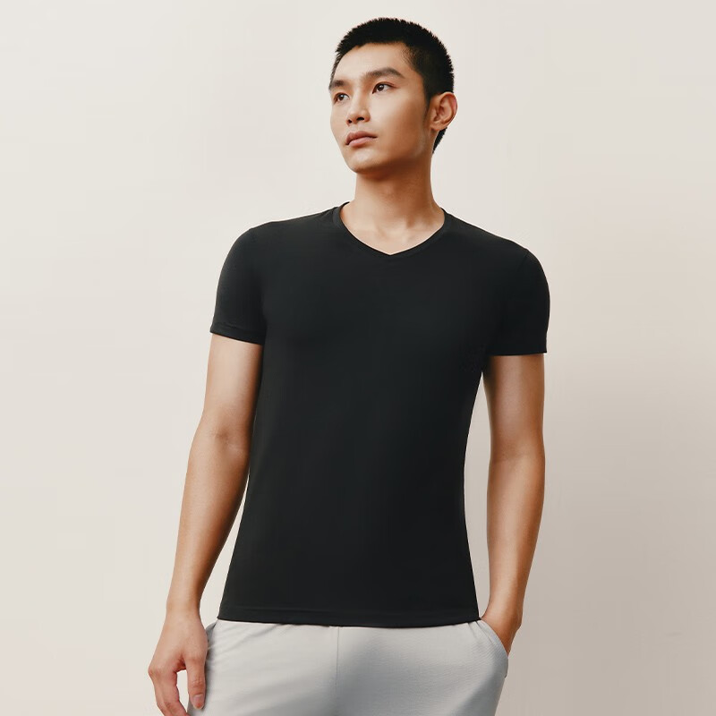 Three Guns Silky Skin Friendly 120 Count Long Staple Cotton Drape V Neck Men's Short Sleeve Men's Business Basement Shirt Mist Gray 3XL