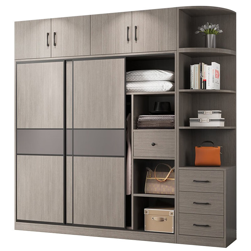 Zhilei wardrobe bedroom modern simple large capacity storage wardrobe rental house large wardrobe 1.6 meters main cabinet 2 doors