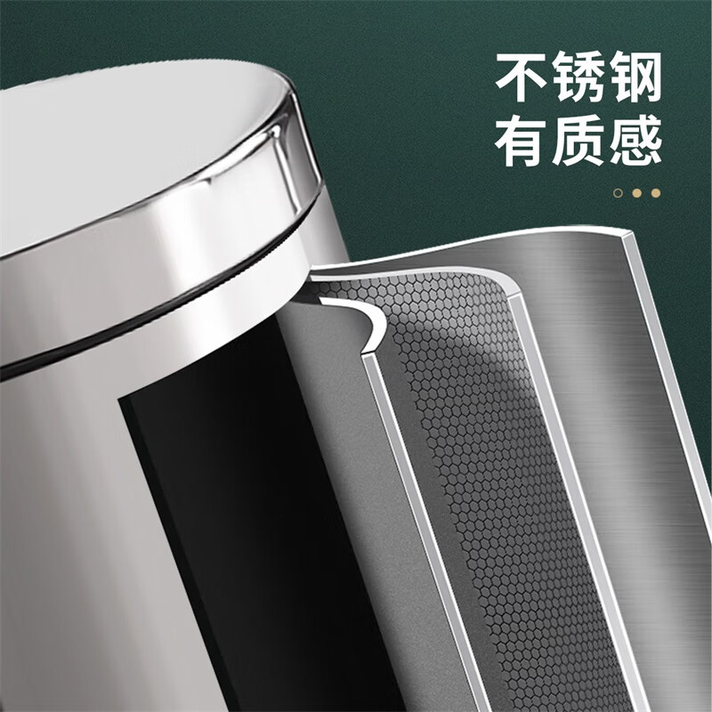 Ou Runzhe trash can foot pedal with lid 5L mirror stainless steel living room bedroom kitchen bathroom home office indoor and outdoor double bucket