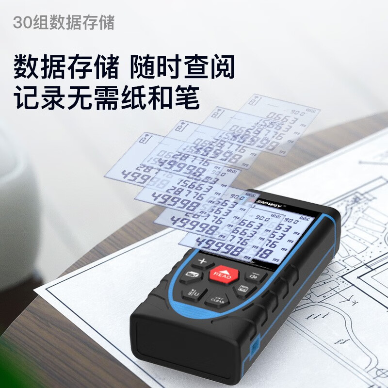 Shendawei Laser Distance Meter Infrared High-Precision Laser Ruler Distance Measurement Room Instrument Tool Measuring Instrument Electronic Ruler SW-M50A-50 Meter Lithium Battery Upgraded Version