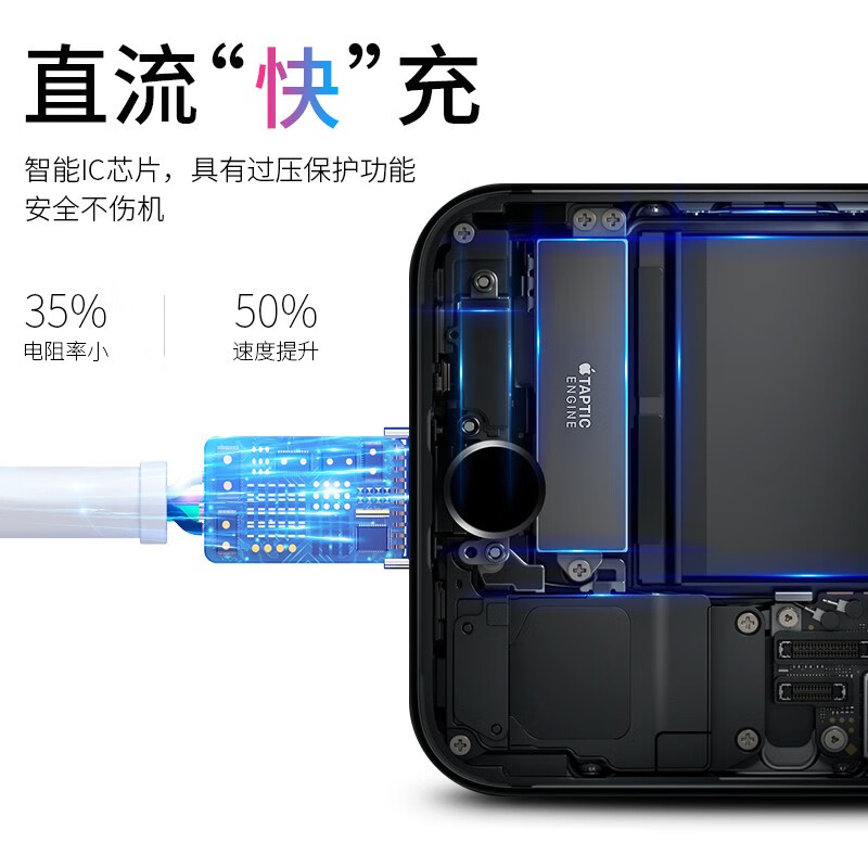 Mixiang Apple charging cable for live broadcast, extended iPhone data cable, computer screen live broadcast companion, ultra-long fast charging charger cable transmission connection, suitable for Apple 8-14 USB models | 3 meters single cable