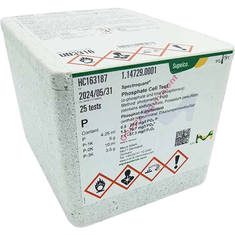Customized Merck 1.14763.0001COD ammonia nitrogen total phosphate total nitrogen chromium 1.14543.00011.14729 total phosphorus (0.525mg/l) tax excluded 1.147