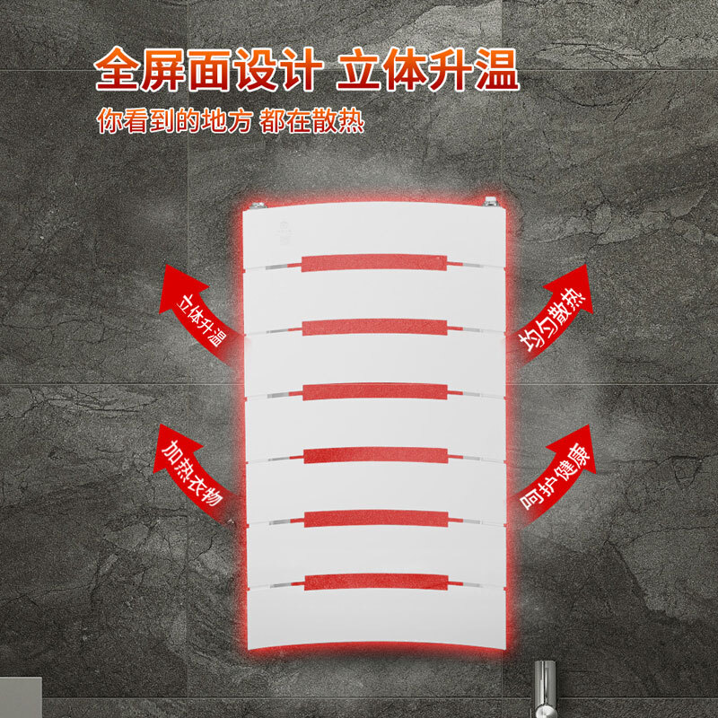 Middleton copper-aluminum composite flat radiator bathroom wall-mounted water heating bathroom radiator height 600/800/1000 height 600*400 center distance