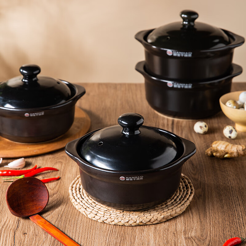 Jiwu Forest Claypot Rice Noodles Claypot Braised Chicken Rice Claypot Rice Ceramic Soup Pot High Temperature Resistant Can Be Dry-cooked 1.25L