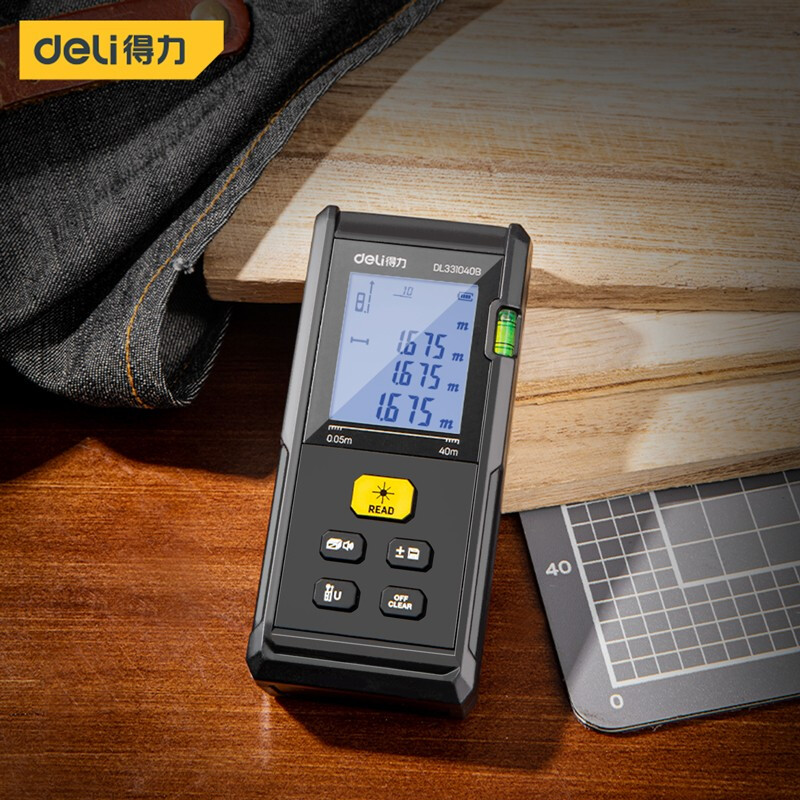 Deli laser rangefinder infrared ranging high-precision electronic ruler decoration room measuring instrument handheld professional-grade measuring instrument laser rangefinder 50m DL331040B