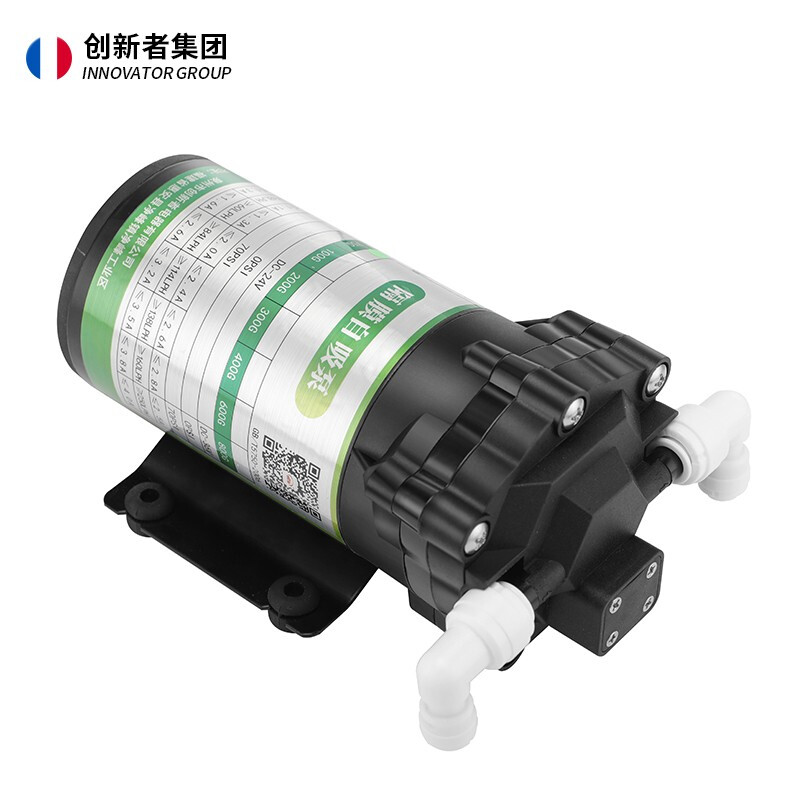 Innovator water purifier water pump water purifier motor reverse osmosis RO water machine direct drinking water machine pumping diaphragm booster pump self-priming type-100G flow (with connector)