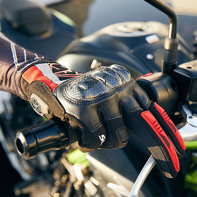 SCOYCO motorcycle riding gloves four-season racing motorcycle carbon fiber anti-fall touch screen men's Skylark MC122 (black) XL