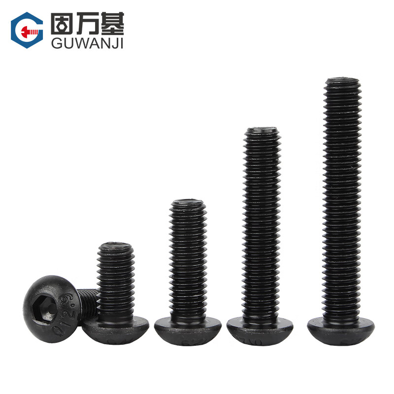 Guwanji Grade 12.9 high-strength round head hexagonal screws, pan head screws, semi-round cup bolts, national standard fasteners M8x25 10 pieces