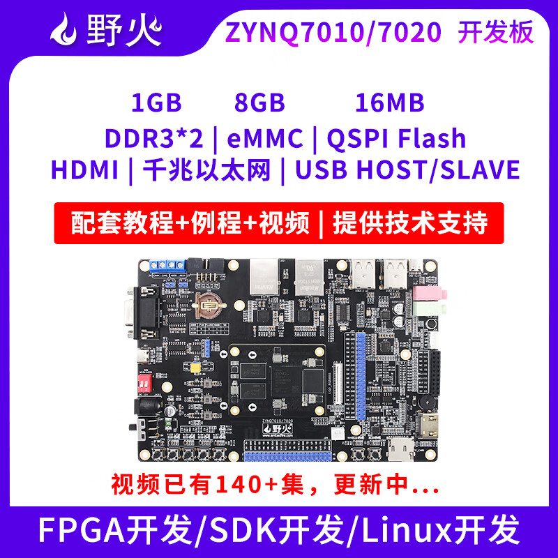 Wildfire FPGA development board ZYNQ development board Linux board Xilinx Xilinx 7010 7020 industrial grade 7020 motherboard + writer + 5-inch screen + AD/DA module