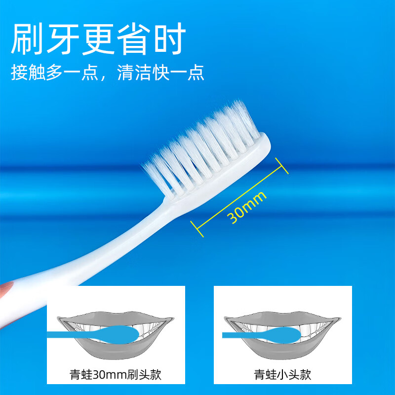 FROG adult soft-bristle toothbrushes, 3 pieces, soft and soft bristles for deep cleaning of gums (random color)