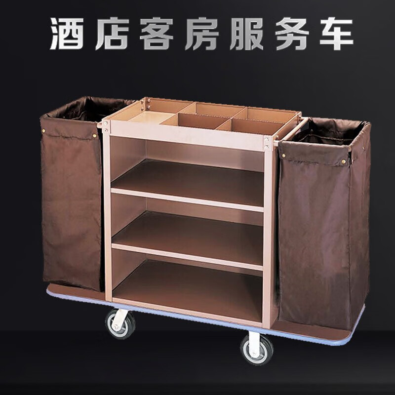 Chushe linen truck hotel double-sided hotel cleaning truck cleaning truck work truck guest room single-sided double-sided room entrance truck stainless steel side arc double-sided linen truck