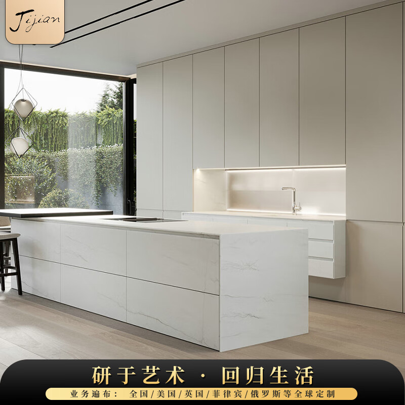 Huili's global whole-house customized kitchen cabinets overall solid wood simple decoration open Eige board villa whole-house customization 1 meter