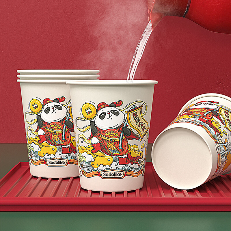 Sodolike Shangdao Guochao style paper cups 250ml 100 pieces disposable paper cups