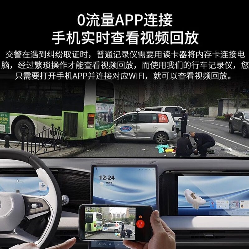 Daodaopai is suitable for 26 models, 25 models, 24 models, 23 Ford Edge L driving recorders, dedicated for special cars, cable-free, hidden, 4K ultra-high definition, single recording, 2160P+64G card, 26 models, Fashion Edition/Deluxe Edition/Extreme Edition/Hybrid Edition.