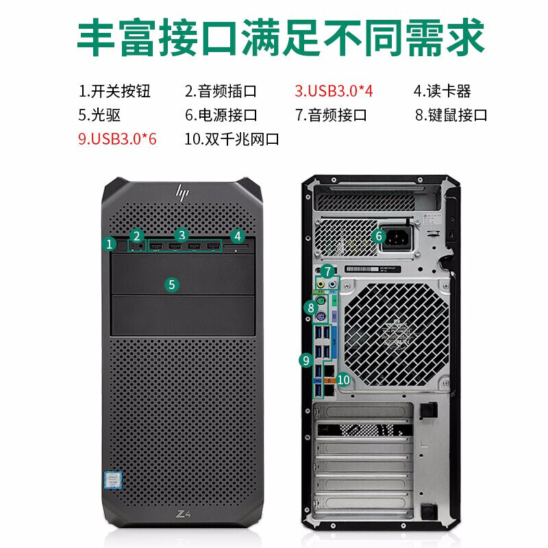 HP (HP) Z4 G4 second-hand graphics workstation Xeon W2135 Studio AI writing modeling design video rendering 3D design drawing host with seven | gold medal 6133/64G/512G M.2 solid state