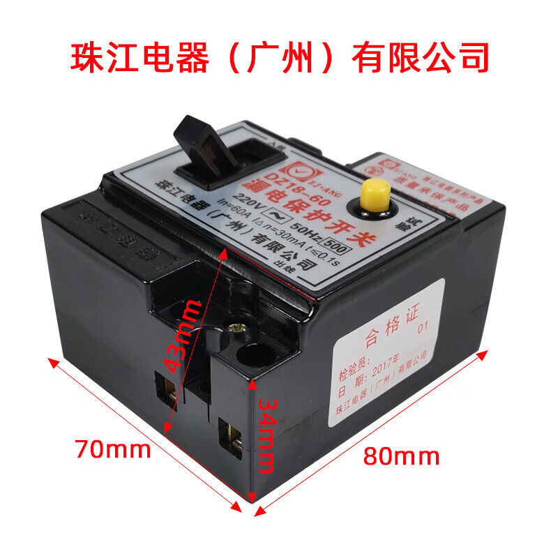 Pearl River black old style leakage circuit breaker 220V16/32/32/60A main switch electric shock protector about nest 2P 32A