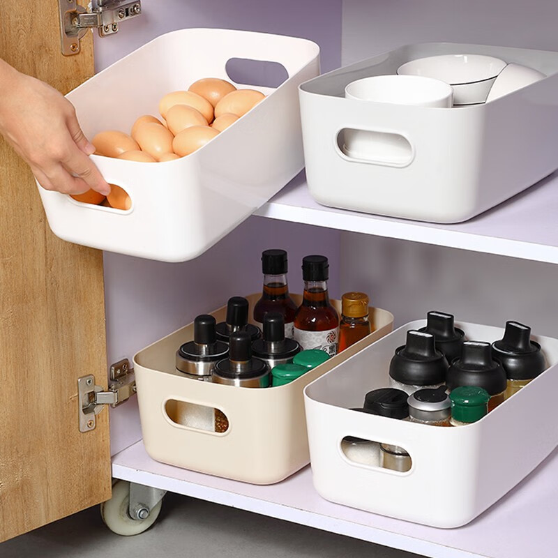 Huixun Jingdong's own brand storage box storage box sundry storage artifact storage box white storage box 3 pieces