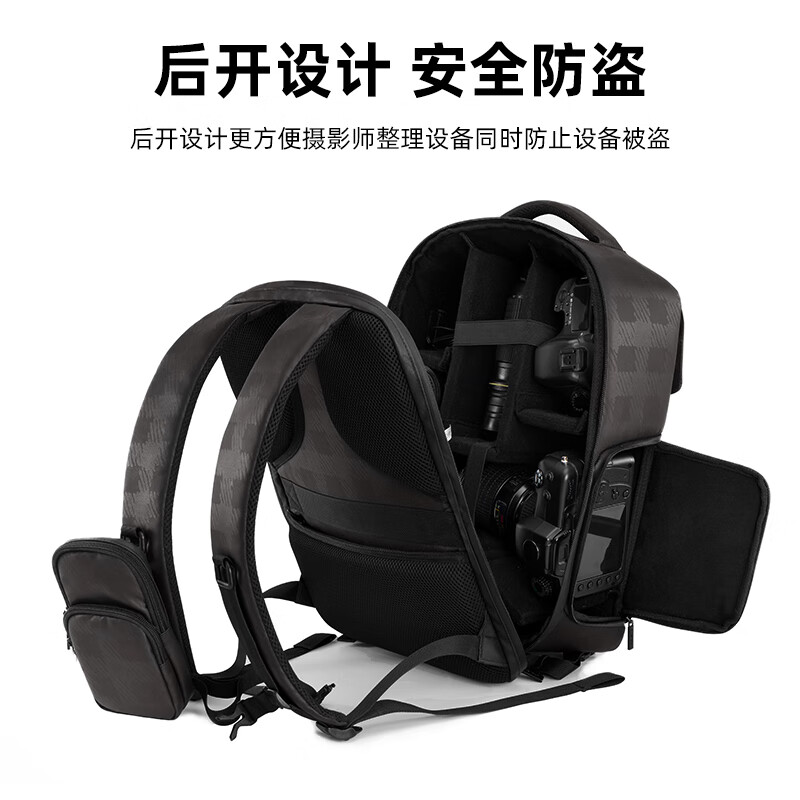 CWATCUN Backpack Camera Bag Single Large Capacity Digital Lens Notebook Storage Bag Photography Outdoor Shockproof Multifunctional Backpack Sony Canon Nikon Fuji