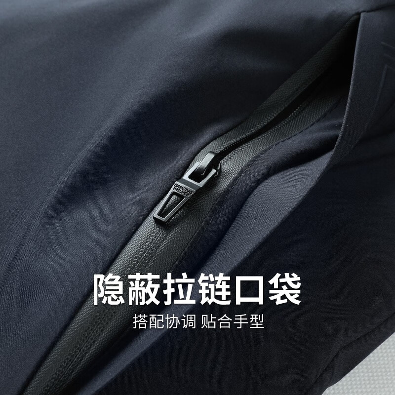 Dances with Wolves Windproof and Anti-wrinkle Hooded Jacket Men's Removable Hood 2026 Spring New Men's Casual Jacket 1025 Navy Blue 101-Fleece M (170)