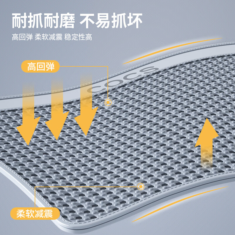 COCS Double Layer Cat Litter Mat Anti-leaking Large Cat Litter Box Sand Control Mat Anti-Splash Filter Sand Leaking Cat Toilet Foot Mat Floor Mat Double Layer Cat Litter Mat Medium (56*43cm)