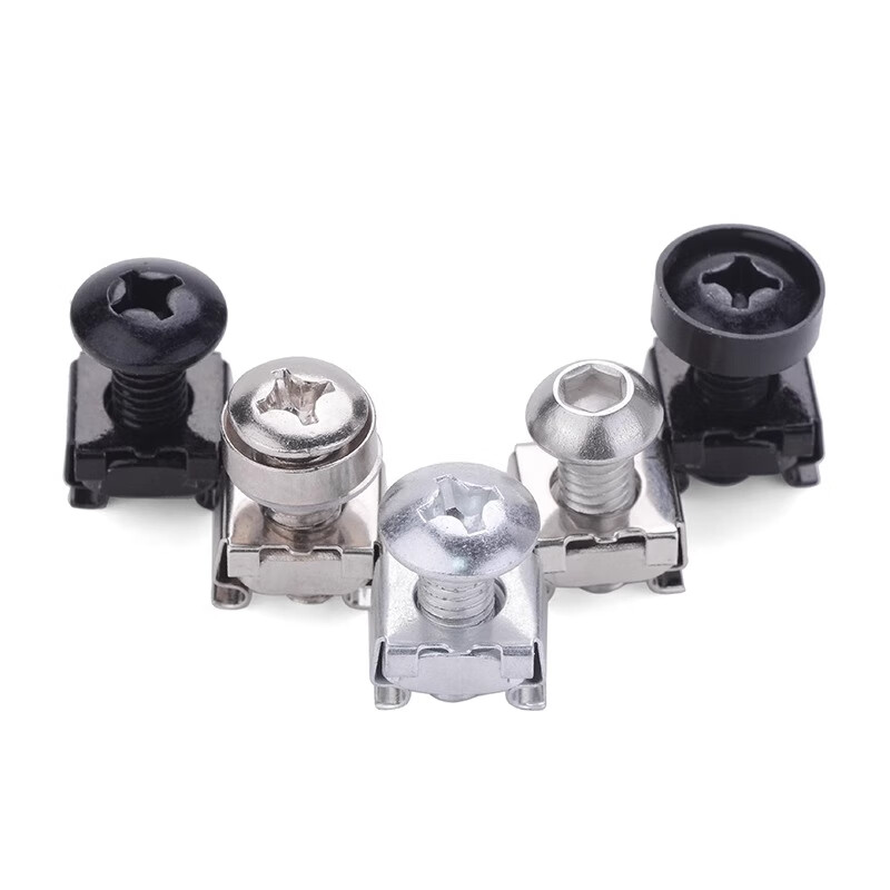 Jinggong (JINGGONG) m6 cabinet screw buckle nut network cabinet special screw crown screw 304 stainless steel card nut galvanized M6*16 (100 sets)