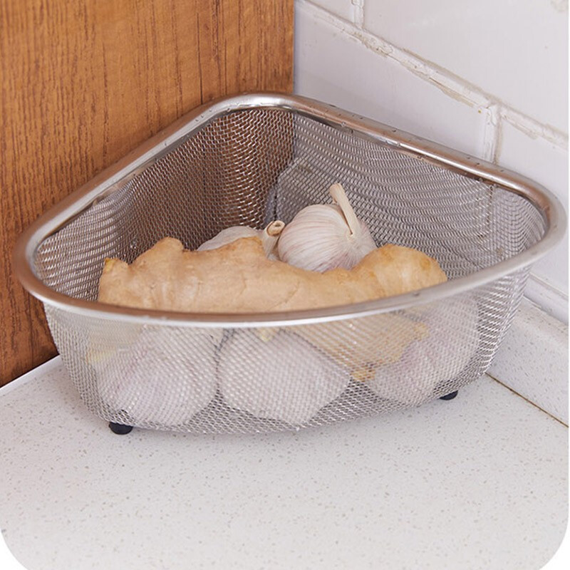 All-purpose stainless steel sink filter triangle drain net drain rack leftover artifact kitchen storage rack storage rag rack
