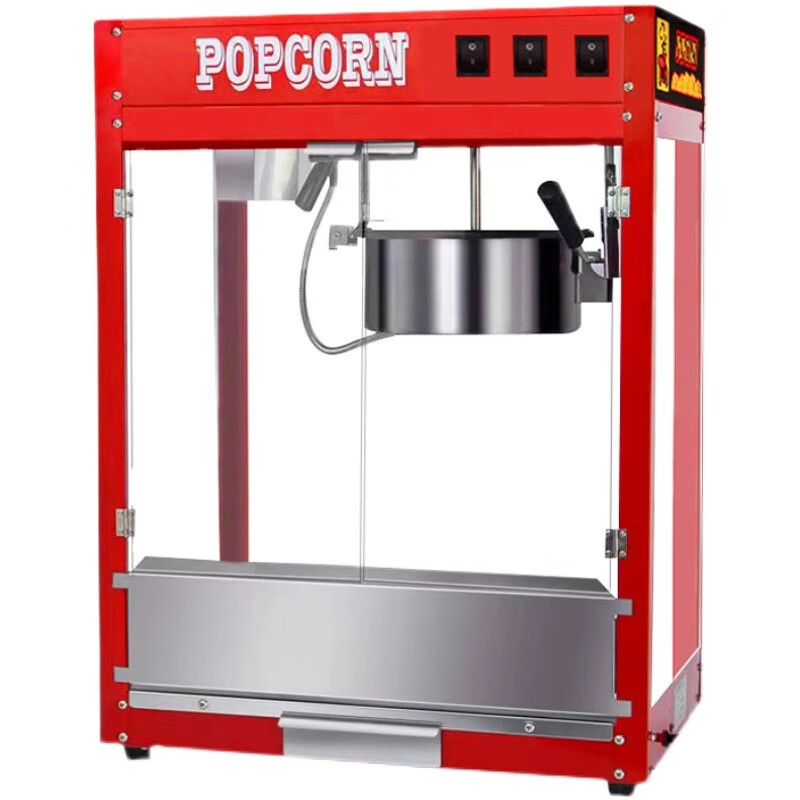 Dekebang's new commercial popcorn machine for stalls, fully automatic machine, electric popcorn popcorn machine, cinema 803 flat top + 50 bags of raw materials + 500 paper tubes