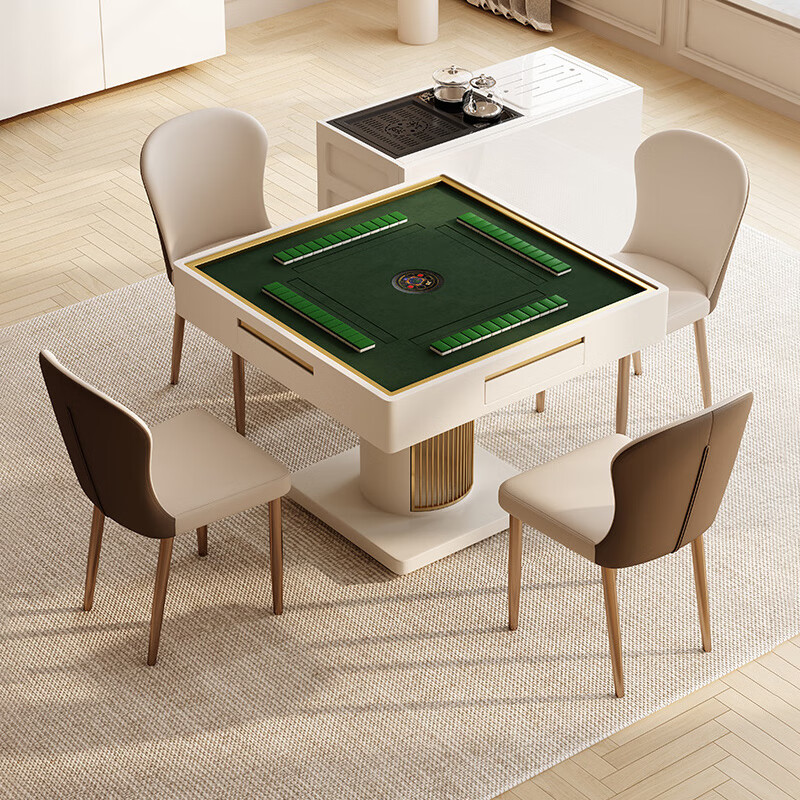 Yueting slate folding retractable dining table mahjong table machine tea table all-in-one dual-use household small apartment 2025 new folding mahjong table (storage model)