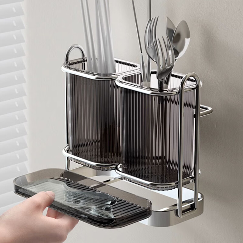 Home Story Japanese chopstick storage box wall-mounted drain household chopstick storage rack chopstick cage kitchen chopstick basket mildew-proof chopstick barrel