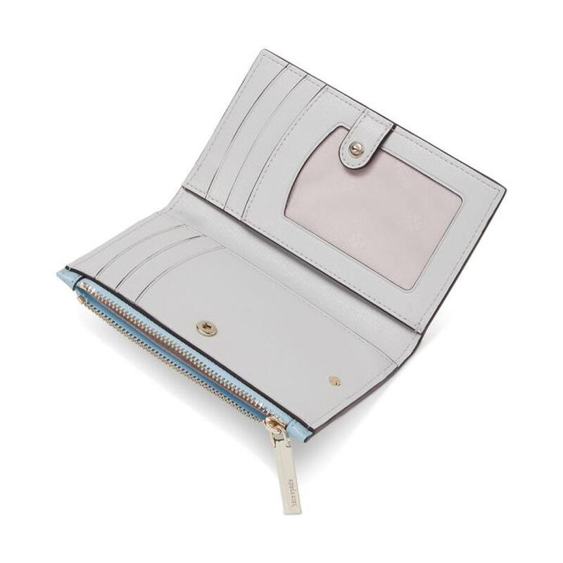 KATE SPADE luxury fashion brand women's wallet light blue leather simple fashion 11495977 Morning Sky os